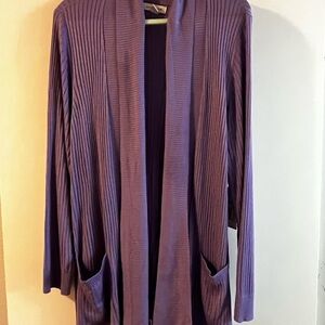 Liz Claiborne Lavender Ribbed Cardigan